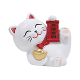 Maxbell Lucky Cat Figurine Car Dashboard Ornament Figure Collection for Table With Bow Tie