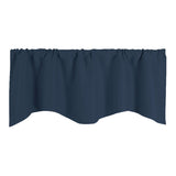 Max Short Curtain Panel Solid Color Valance for Kitchen Windows Dark Blue
