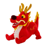 Maxbell Stuffed Dragon Plush Toy Cute Throw Pillow for Spring Festival Holidays Home Red