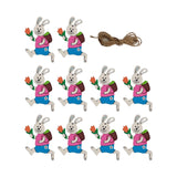 Maxbell 10x Easter Bunny Wooden Pendant DIY Tags Easter Party Decorations Supplies Pink
