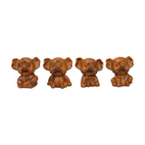 Maxbell Elephants Statues Brown Mini Animals Thai for Bookshelf Living Room Tabletop 4 pieces