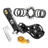 Maxbell Bike Single Speed Conversion Kit Cycling Accessories Repair Chain Tensioners Black 16T