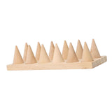 Maxbell Cone Shape Ring Holder Durable Ornament Wooden for Home Retail Shop Dresser 12 Slots