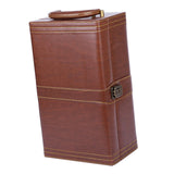 Maxbell PU Leather Wine Box Vintage Style for Celebrations New Year Anniversary Double Slot