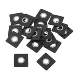 Maxbell 20pcs Badges Patch Labels Eyelets Grommets Sewing Applique Black Square