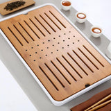 Max Kung Fu GongFu Tea Table Serving Tray Drainage Type White XL 1