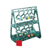 Maxbell Cute Earring Display Stand Jewelry Coat Hanger Rack for Closet Dresser Green