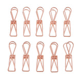 Max Hollow Metal Long Tail Binder Clips Paper Clips 10 Pieces 3x1.3cm Rose gold
