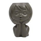 Maxbell Modern Flower Vase Planters Flower Pot Wedding Kitchen Human Head Statues Gray