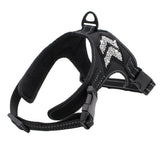Max Adjustable Puppy Dog Harness Rhinestone Reflective Chest Strap Black S