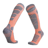 Maxbell Womens Ski Socks Non Slip Cuff Knee High Socks for Camping Skiing Skating Orange