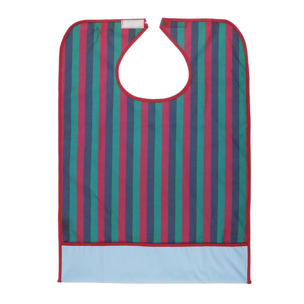 Max Reusable PVC Eating Bib Dining Clothing Protector for Elderly Adults Red