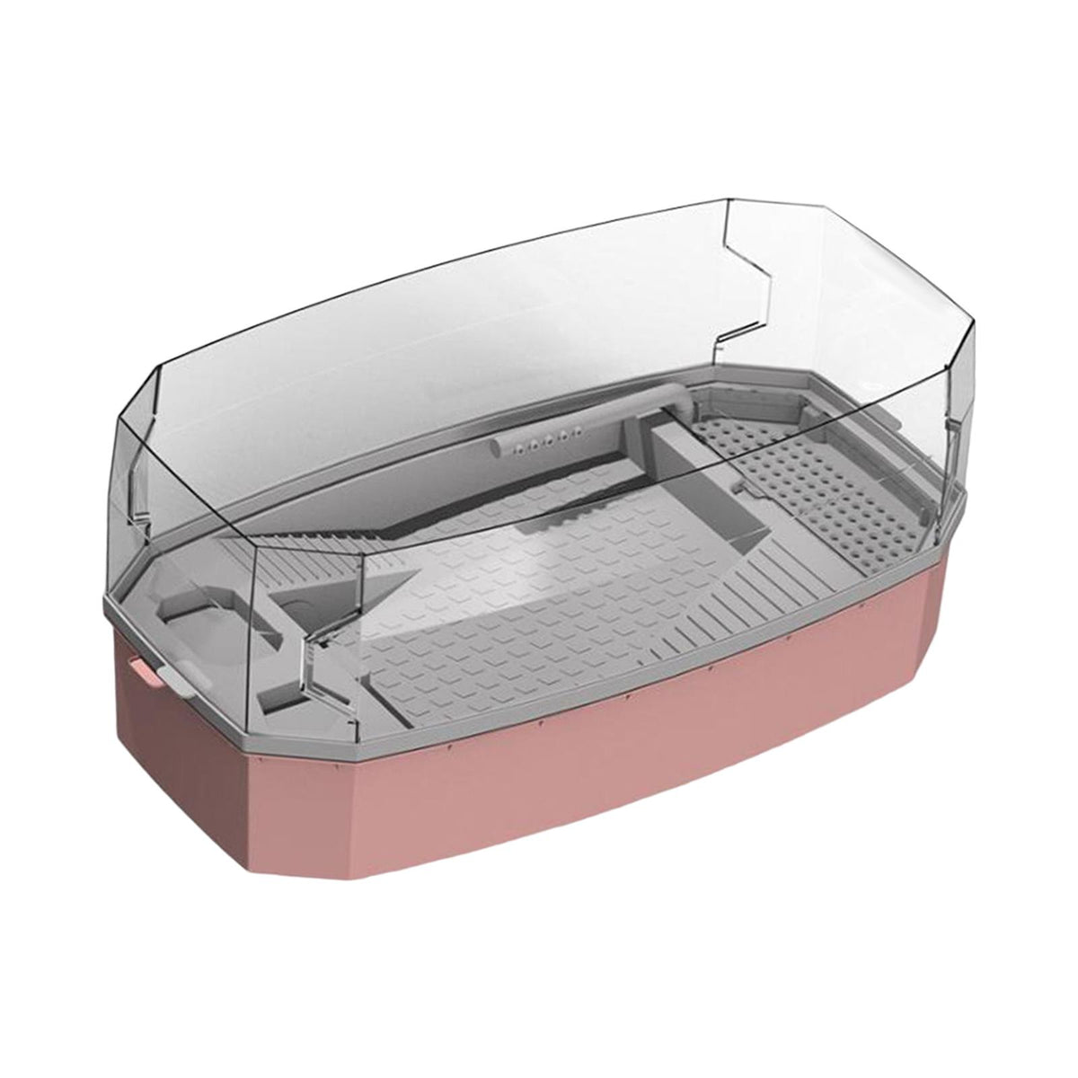 Maxbell Detachable Tortoise Turtle Tank with Water Pump Durable for Small Amphibious Medium Pink