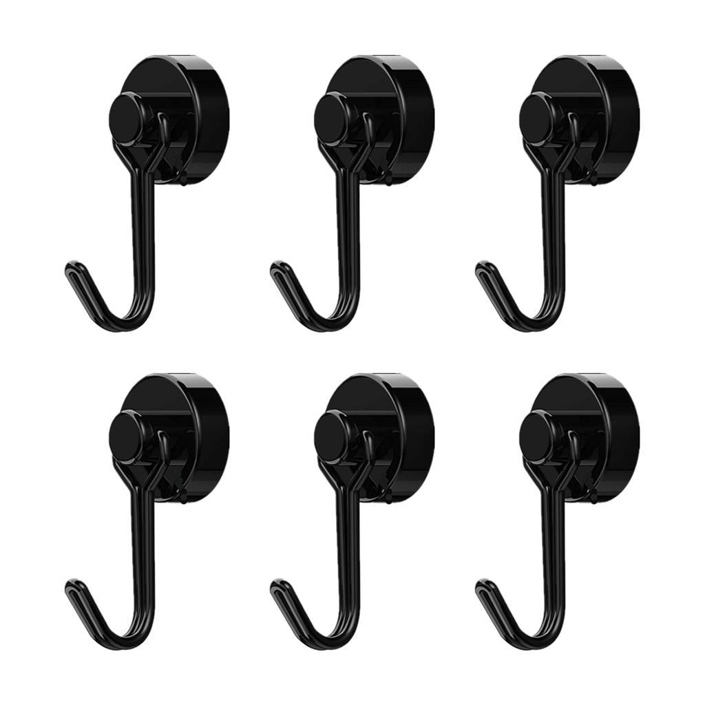 Maxbell 6 Pack Strong Magnetic Hooks 28Lbs Rare Earth With Hook For Refrigerator