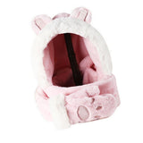 Maxbell 3 in 1 Women’S Hooded Scarf Paw Gloves Hat Headscarf Winter Cute Animal Hat Pink