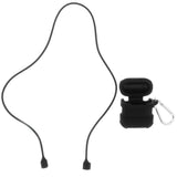 Maxbell Silicone Protective Cover Case with Metal Keychain for Apple AirPods Black