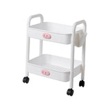 Maxbell Durable Rolling Cart Multifunctional for Bathroom Spices Baby Supplies 2 Tier