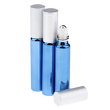 Maxbell 3pcs Empty Refillable Container Essential Oil Roller Bottles Vials Royalblue