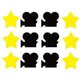 Max 12x Glitter Movie Theme Mini Stickers Decal Cards Making Favor Decor 38mm