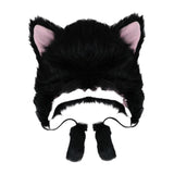 Maxbell Cat Plush Hat Unisex Cute Portable fashion Funny for New Year Outdoor Black