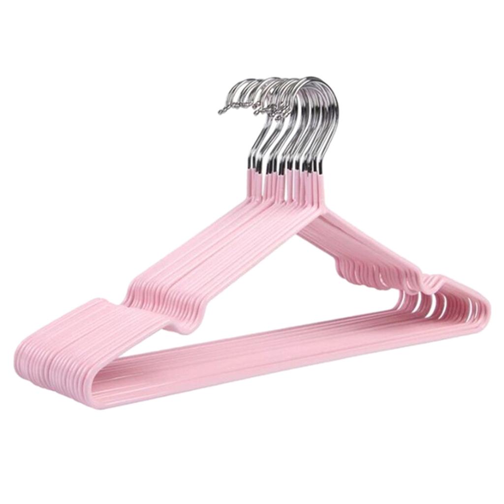 Maxbell Clothes Hanger Storage Rack PVC Coating Steel Coat Hanger Holder Pink