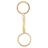 Max 27mm Coin Holder Keychain Round Golden Plastic