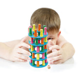 Maxbell Wooden Stacking Pisa Tower Building Block Baby Toddler Toy Balance Game Blue