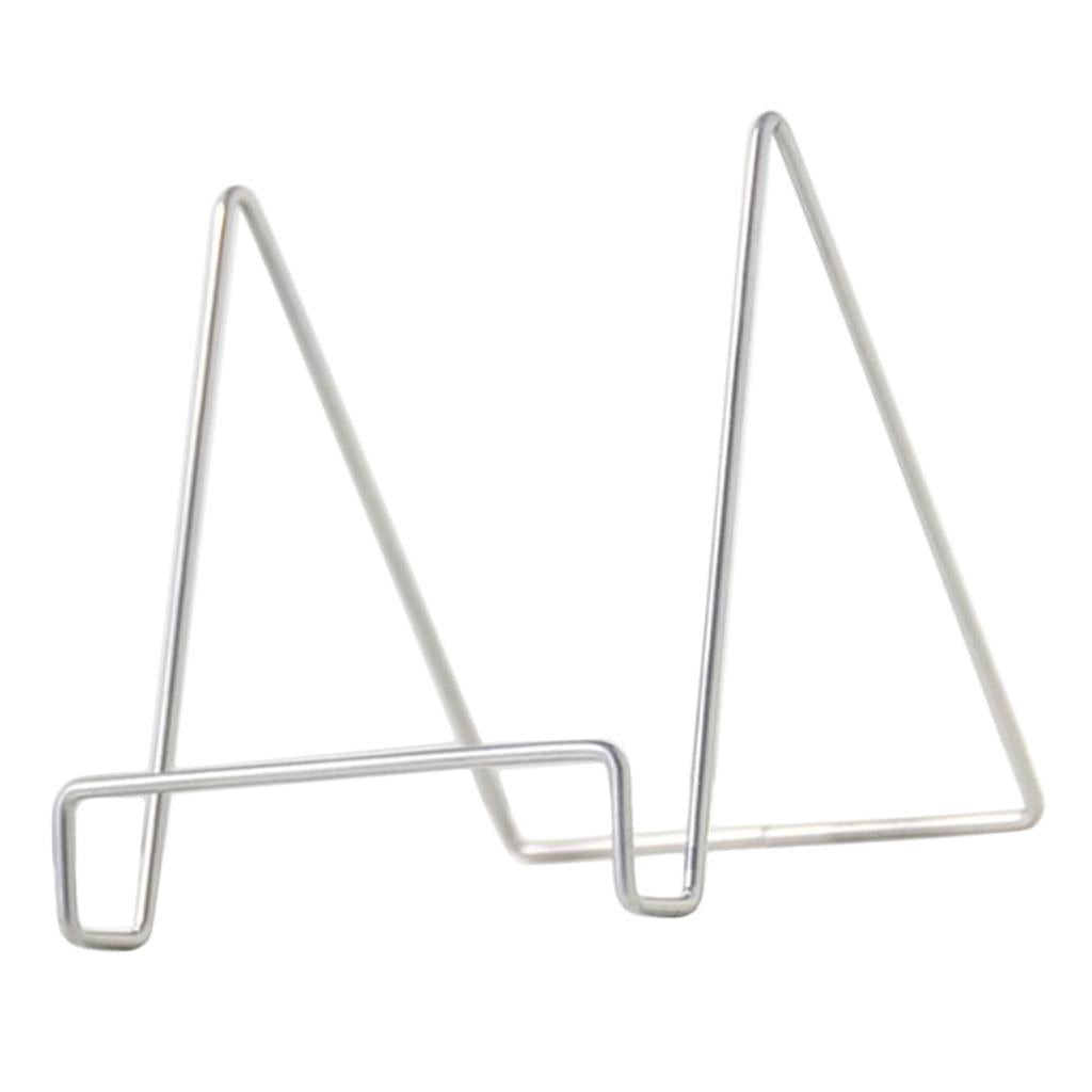 Max Iron Craft Geometric Easel Plate Display Stand Picture Holder B Gray L