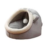 Maxbell Large Cat Beds with Ball Cushion Basket Warm Portable for Kitten Gray Cat Ears M