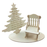 Max Wood Table Top Christmas Decoration Rocking Chair Miniature Christmas Tree