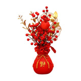 Maxbell Chinese New Year Ornament Spring Festival Holly Flower Bouquet Decor Desktop Style D