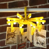 Maxbell LED Light with Clothespins, Clip, for Hanging Pictures, Photos, Artworks,Etc Yellow