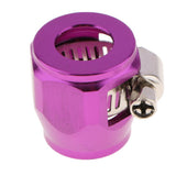 Max Metal Auto Car AN8 Hose End Finisher Fuel Oil Water Line Clip Clamp Purple