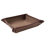 Maxbell Collapsible Key Storage Tray Sundries Box for Bedroom Home Bathroom Large Red Brown