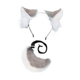 Maxbell Fox Ears and Tail Cosplay Set for Children Men Women Animal Themed Parties Gray
