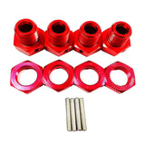 Maxbell 17mm Hex Wheel Hubs Adapter 1/8 Crawler Assembly Upgrade for Arrma Talion Red