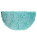 Max Half Round Artificial Wool Sheepskin Floor Mat Fluffy Floor Mat Light Blue