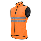 Max Polyester Sleeveless Cycling Vest Cycling Vest Windproof Jersey Orange XXL