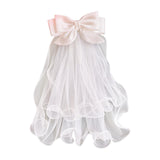Maxbell Bridal Hair Bow Veil White Fashionable Hair Accessory Good Craftsmanship Comb Back