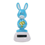 Max Solar Swing Animated Bobble Dancer Toy Table Desk Car Ornament Blue Rabbit