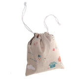 Maxbell Cotton Linen Socks Bag Cosmetic Pouch Organizer Drawstring Bag Holder Eiffel