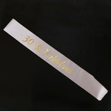 Max Gilding Gold Numbers Fabulous Satin Sash for Birthday Anniversary White 30