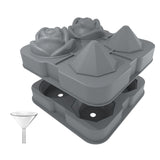 Maxbell Rose Diamond Shape Ice Mold Ice Maker Reusable Ice Tray with Lid Gray