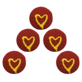 Maxbell 5pcs Round Craft Shank Fabric Covered Buttons Decors for Scrapbooking Heart