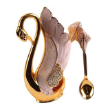 Maxbell Swan Tableware Holder Base Tableware Organizer Kitchen Storage Rack Display Golden Spoon