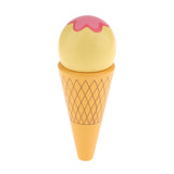 Maxbell Kitchen Food Play Toy Wooden Magnetic Decorative Ice Cream Cone Kid Yellow