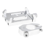 Max Aluminum Alloy Bicycle Handle Phone Mount Handlebar Holder Extender silver