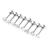 Maxbell 8 Pieces Stainless Steel Star Zircon Crystal Labret Lip Ear Earring 16g Stud