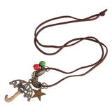 Max Vintage Style Plated Alloy Star Moon Umbrella Charm Pendant Necklace Jewelry