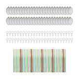 Maxbell 50 Pieces White Easter Eggs Decorating Set with Ribbon Paintable for Holiday White